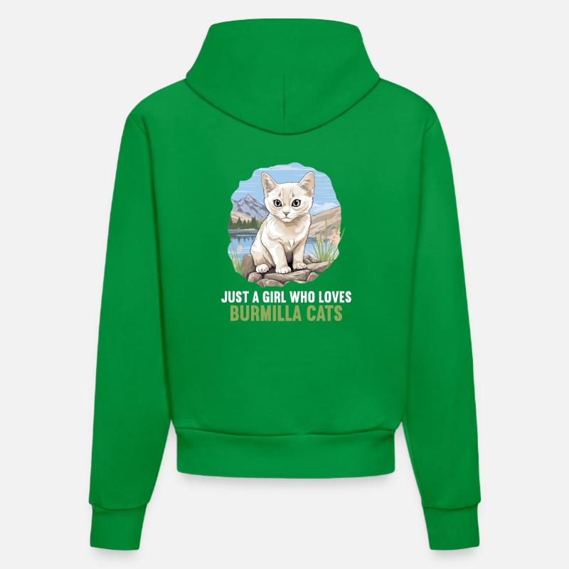 Burmilla Chaton Burmilla Chat - Sweat à capuche bio ajusté fabriqué en UE - City Green