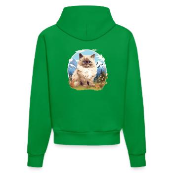 Chat de l’Himalaya Colourpoint Katze - Sweat à capuche bio ajusté fabriqué en UE - City Green - Dos
