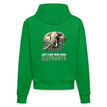 Elefanten Elefant - Organic Fitted Hoodie Made in EU - City Green - Hinten