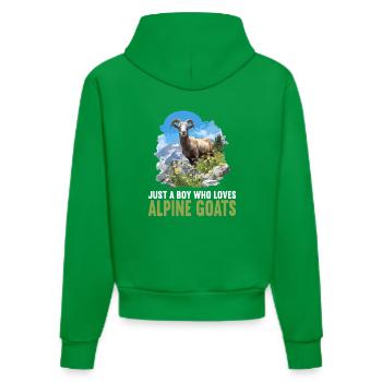 Alpine Goat Mountain Goats Mountain Goat - Organic Fitted Hoodie Made in EU - City Green - Back