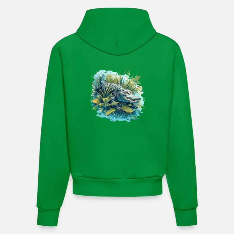 Alligatoren Alligator - Sweat à capuche bio ajusté fabriqué en UE - City Green