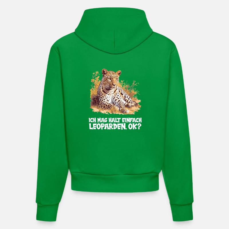 Léopard léopard - Sweat à capuche bio ajusté fabriqué en UE - City Green