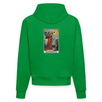 Tarotkarten Tarotkarte 20 Judgment Gericht - Organic Fitted Hoodie Made in EU - City Green - Hinten