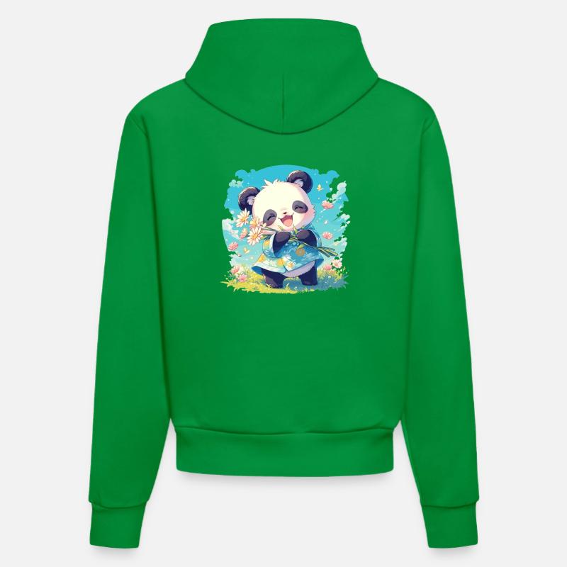 Pandas Panda - Sweat à capuche bio ajusté fabriqué en UE - City Green