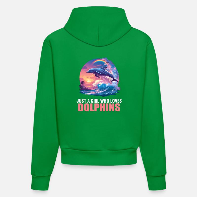 Dauphin Dauphins Dauphin - Sweat à capuche bio ajusté fabriqué en UE - City Green