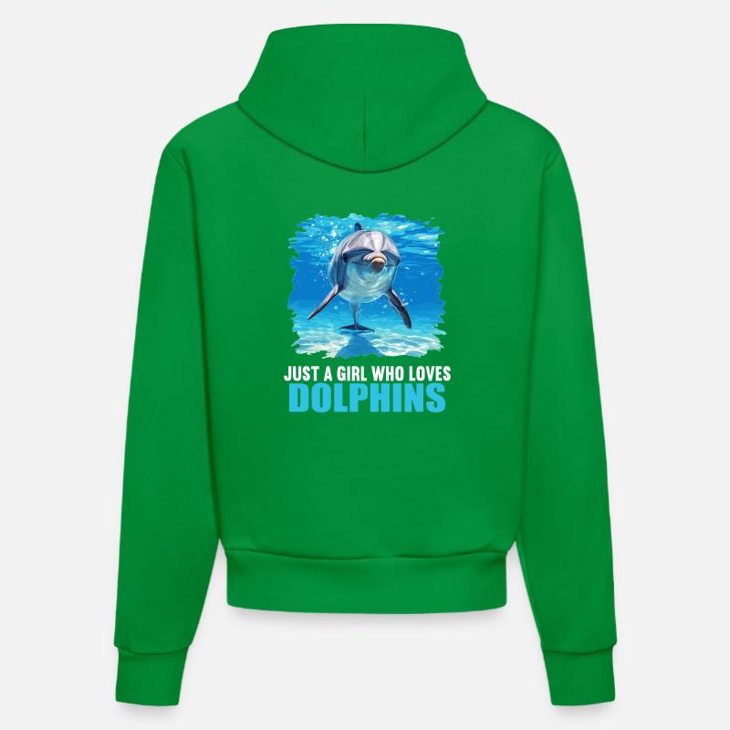 Dauphin Dauphins Dauphin - Sweat à capuche bio ajusté fabriqué en UE - City Green