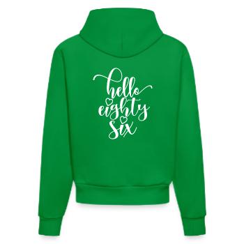 Hallo Sechsundachtzig süßer 86 Jahre alter Geburtstag - Organic Fitted Hoodie Made in EU - City Green - Hinten