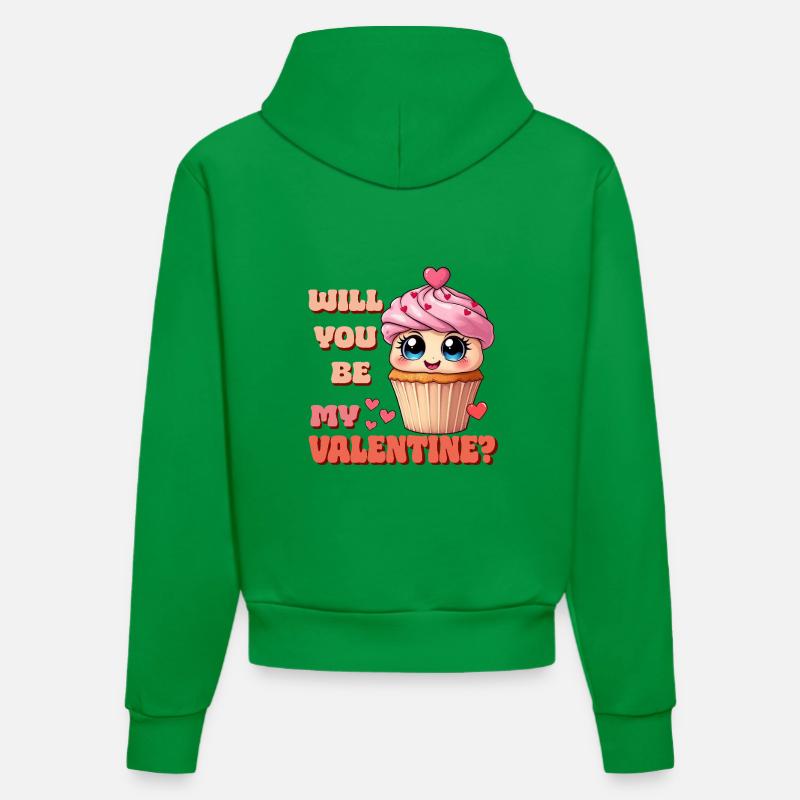 Cupcake - Serez-vous mon Valentin - Sweat à capuche bio ajusté fabriqué en UE - City Green