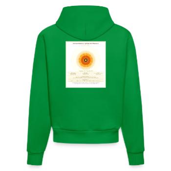 Chrysantème et Spirale de Fibonacci - Sweat à capuche bio ajusté fabriqué en UE - City Green - Dos