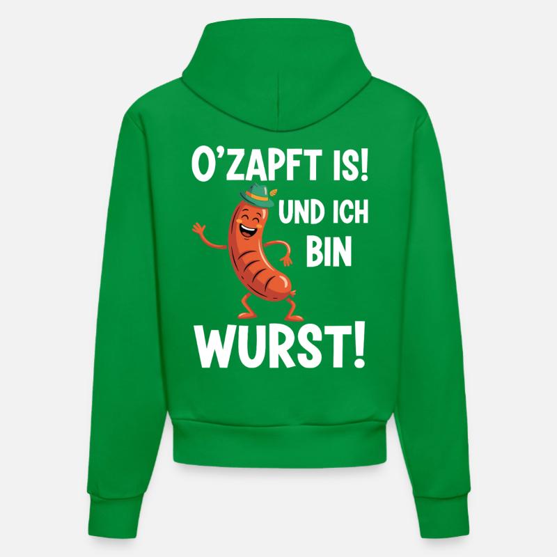 Coole Wurst - Organic Fitted Hoodie Made in EU - City Green