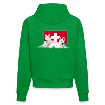 Schweizer Schäferhund - Organic Fitted Hoodie Made in EU - City Green - Hinten