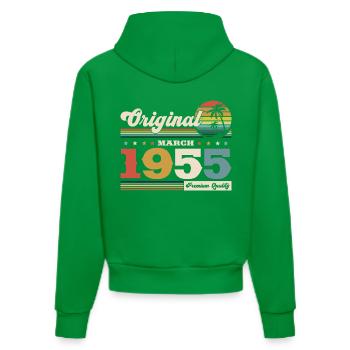 70ème anniversaire cadeau mari Vintage mars 1955 - Sweat à capuche bio ajusté fabriqué en UE - City Green - Dos