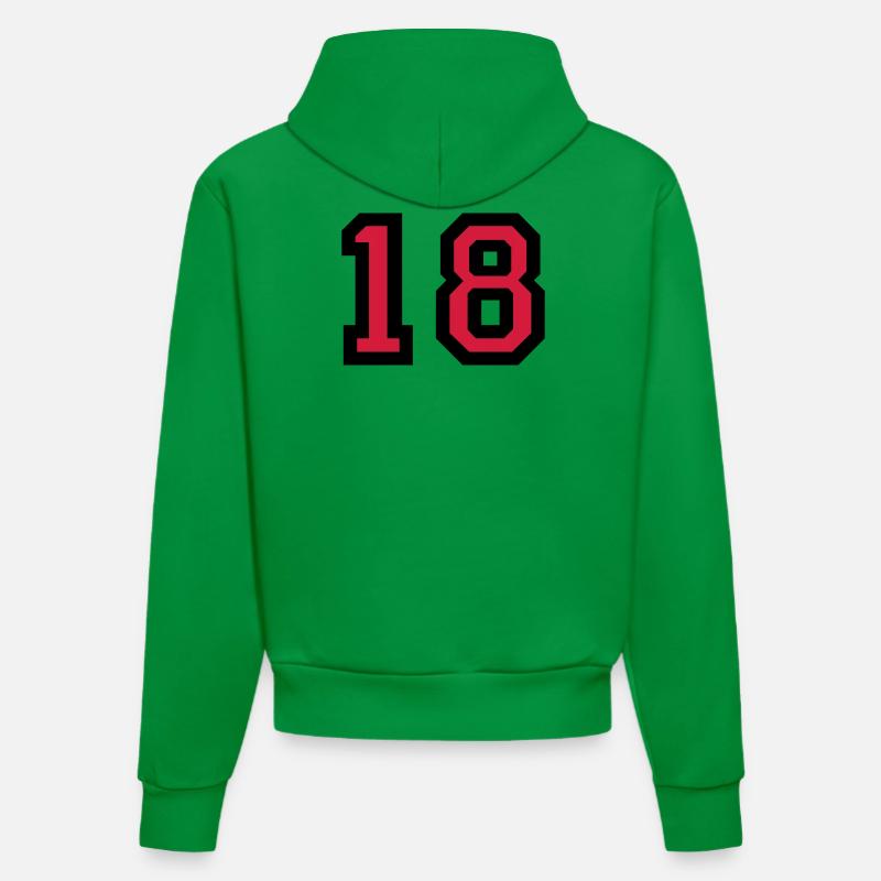 Le numéro 18 - numéro dix-huit - Sweat à capuche bio ajusté fabriqué en UE - City Green