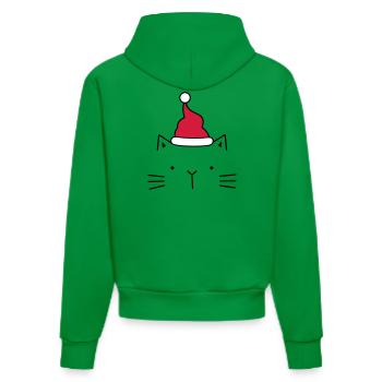 Katze Nikolaus Weihnachtsmann Mütze Weihnachten - Organic Fitted Hoodie Made in EU - City Green - Hinten