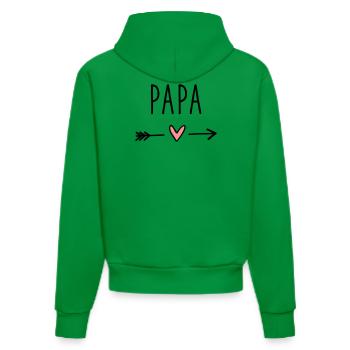 Papa Herz Pfeil Liebe Vatertag Geschenk - Organic Fitted Hoodie Made in EU - City Green - Hinten