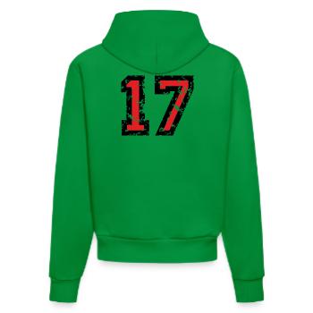Zahl 17 - Nummer 17 (Vintage Rot) Nr.17 - Organic Fitted Hoodie Made in EU - City Green - Hinten