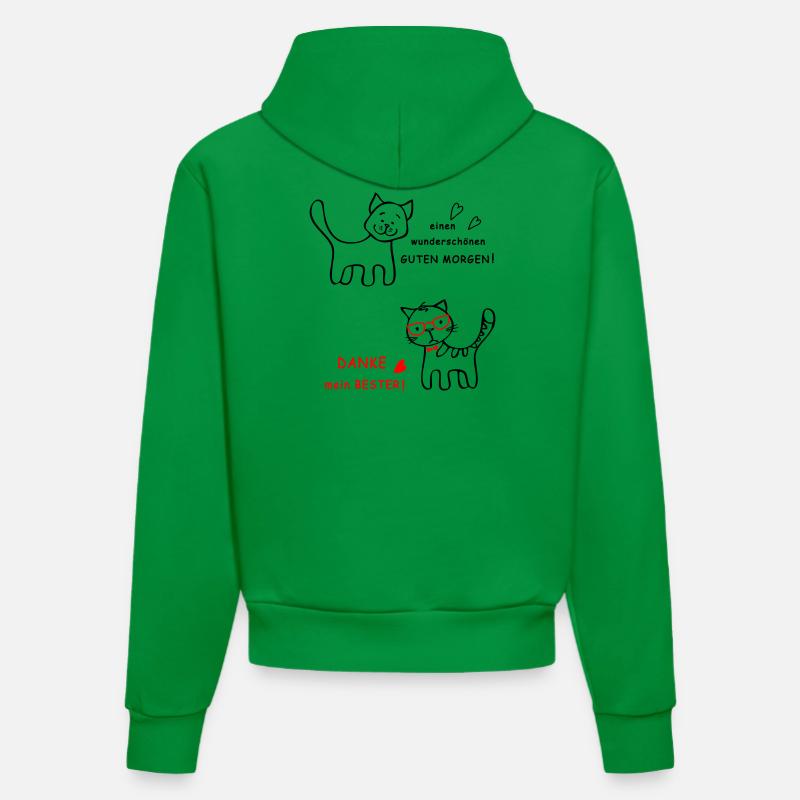 Bonjour chien et chat - Sweat à capuche bio ajusté fabriqué en UE - City Green