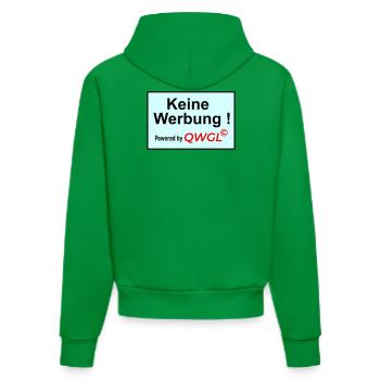Keine Werbung powered by - Organic Fitted Hoodie Made in EU - City Green - Hinten