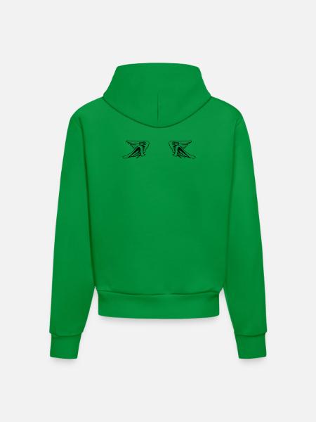 Design 14 (Flügelset, weit) - Organic Fitted Hoodie Made in EU - City Green