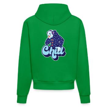 Chill Cool Fun Schneemann Winter Schnee Weihnachtsgeschenk - Organic Fitted Hoodie Made in EU - City Green - Hinten