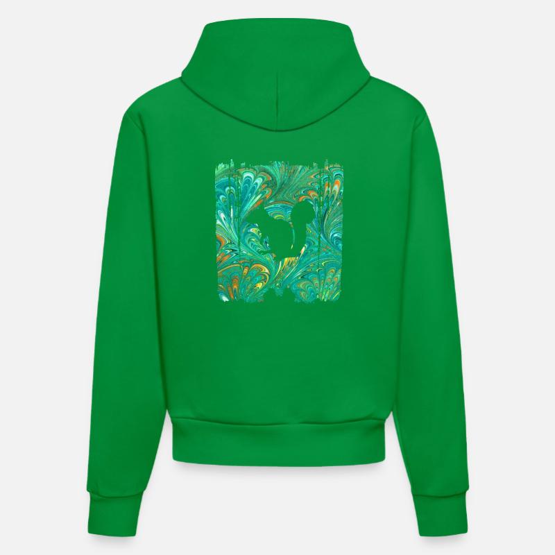 Écureuil E 71 B - Sweat à capuche bio ajusté fabriqué en UE - City Green