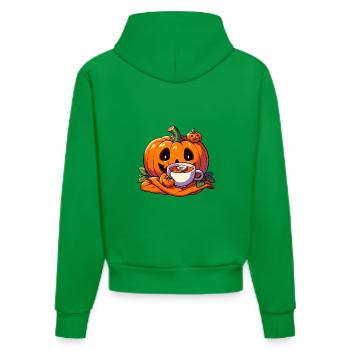 La citrouille d’Halloween boit une tasse de thé - Sweat à capuche bio ajusté fabriqué en UE - City Green - Dos