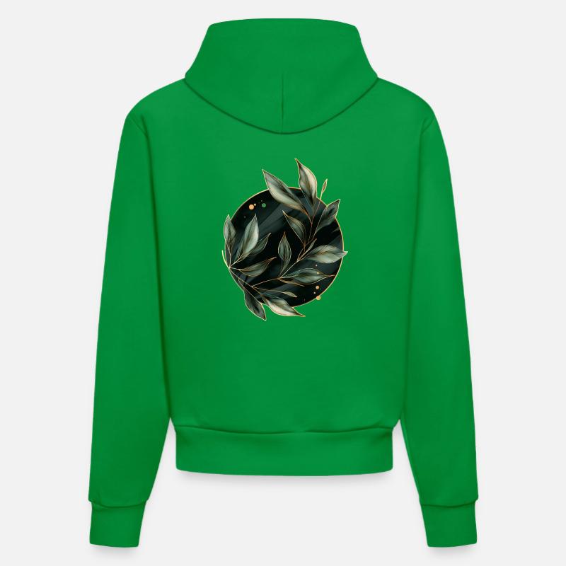 Feuilles de plantes - Sweat à capuche bio ajusté fabriqué en UE - City Green