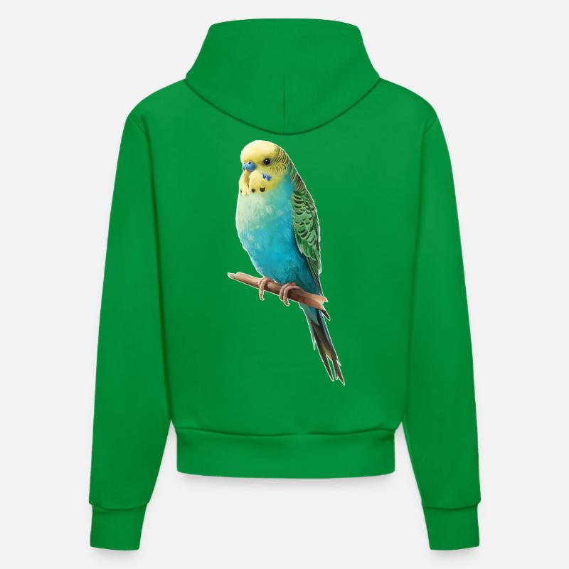 Perruche ondulée - Sweat à capuche bio ajusté fabriqué en UE - City Green