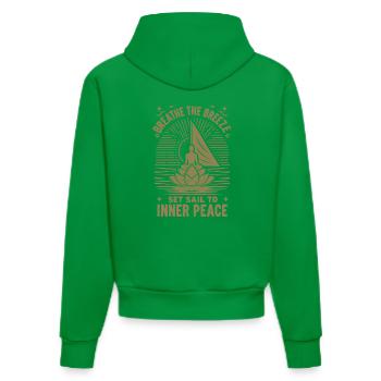 Sailing Yoga The Breeze Inner Peace - Organic Fitted Hoodie Made in EU - City Green - Back