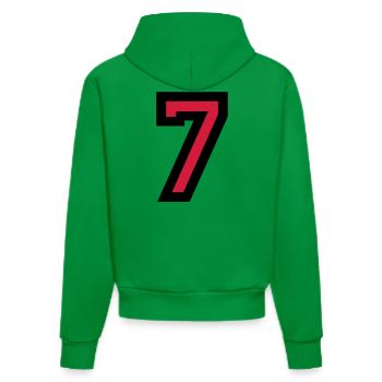 Zahl 7 - Nummer 7 (Rot) Nr. 7 - Organic Fitted Hoodie Made in EU - City Green - Hinten