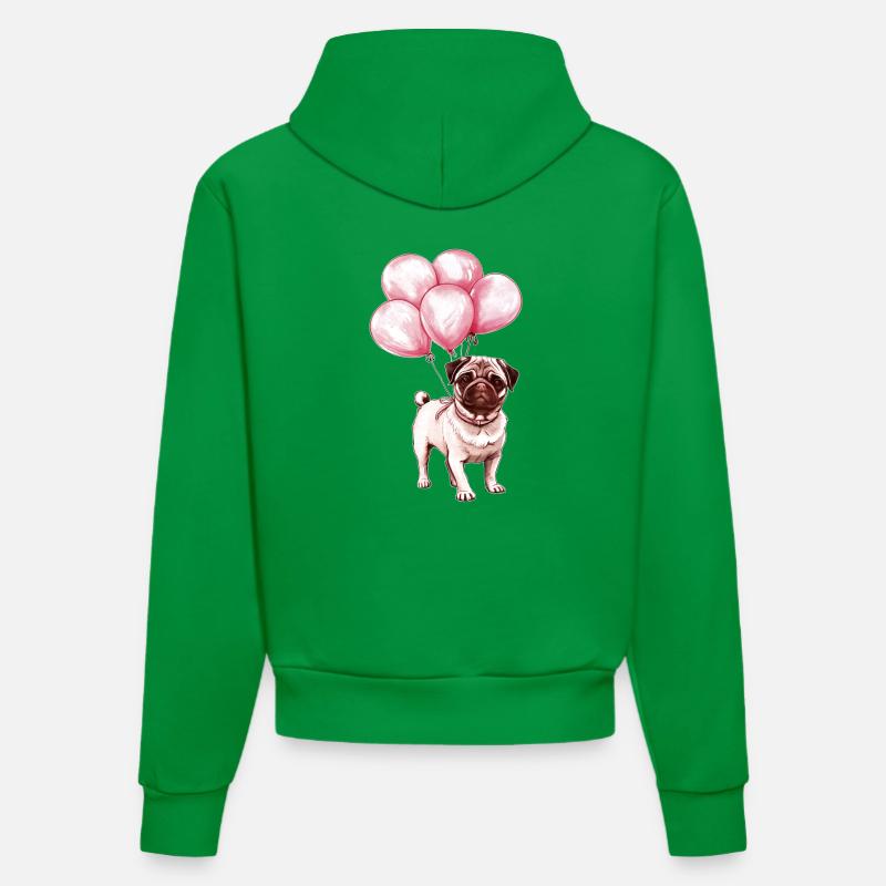 Carlin avec ballons - Sweat à capuche bio ajusté fabriqué en UE - City Green