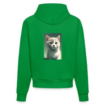 Cute baby cat - Organic Fitted Hoodie Made in EU - City Green - Back