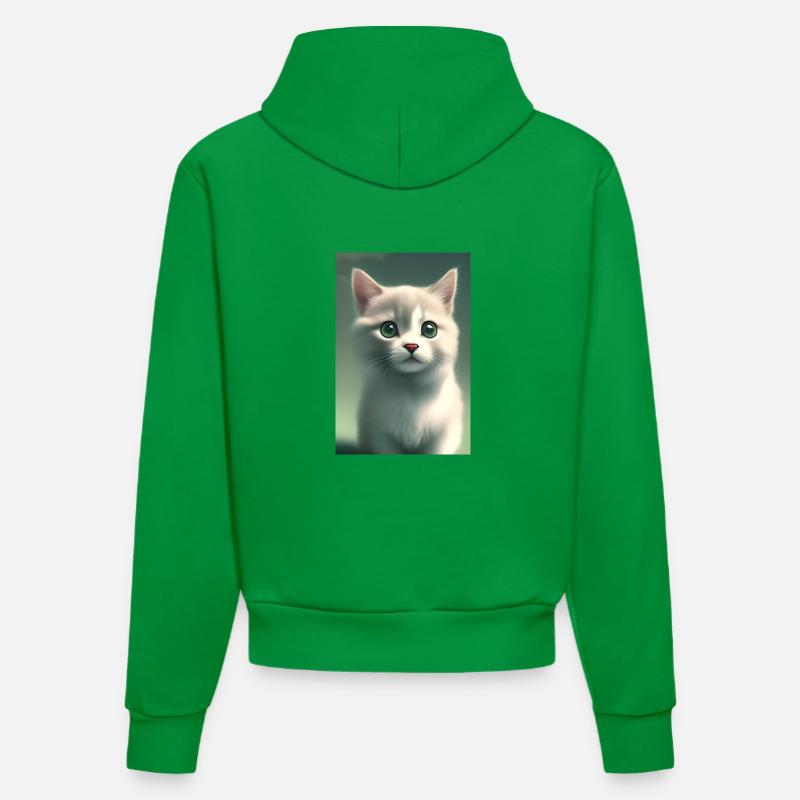 Mignon bébé chat - Sweat à capuche bio ajusté fabriqué en UE - City Green