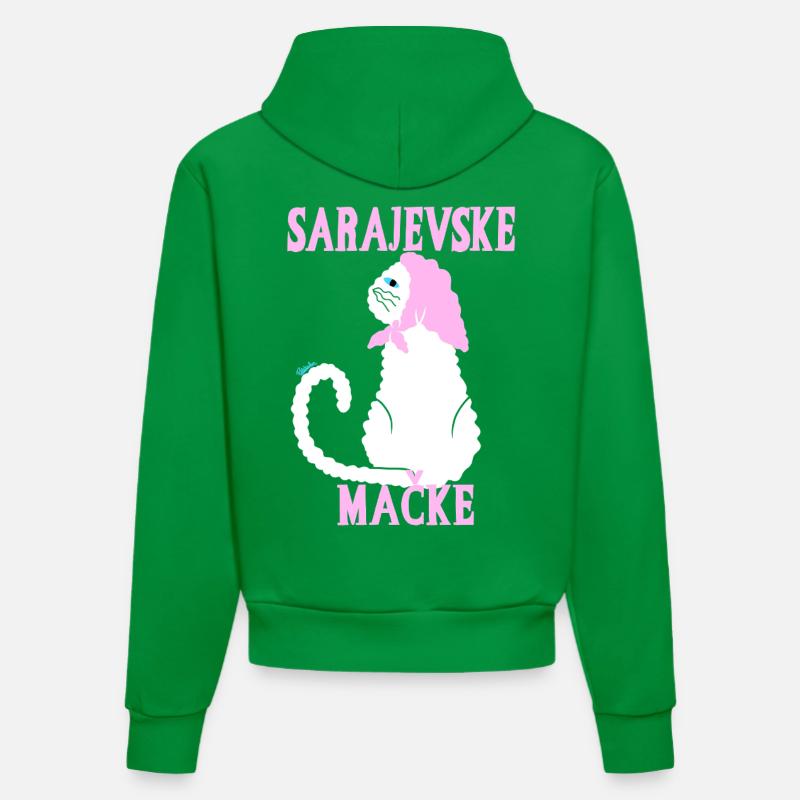 Chat pastel Sarajevo - Sweat à capuche bio ajusté fabriqué en UE - City Green