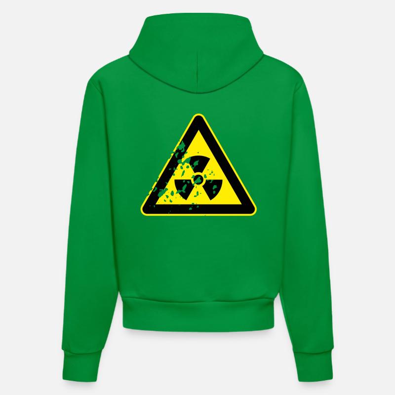 Nuklear-Schild (destroyed) - Organic Fitted Hoodie Made in EU - City Green