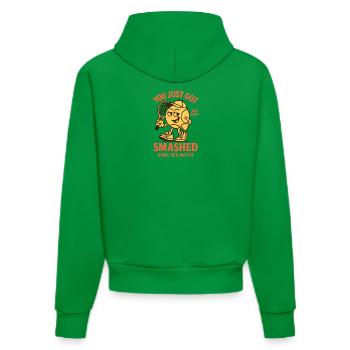 YOU JUST GOT SMASHED - Organic Fitted Hoodie Made in EU - City Green - Back
