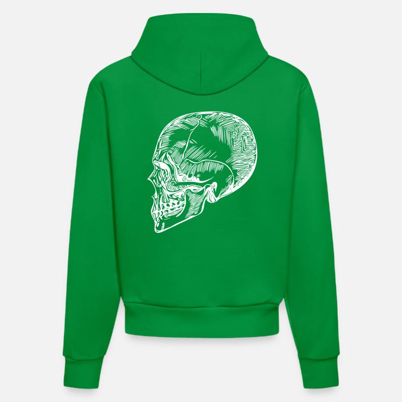 Crâne Os Crâne d’Halloween - Sweat à capuche bio ajusté fabriqué en UE - City Green