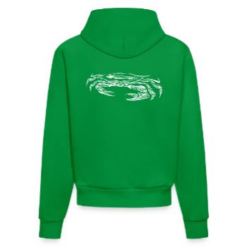 Kleine Krabbe gefräßige Strandkrabbe mit Scheren - Organic Fitted Hoodie Made in EU - City Green - Hinten