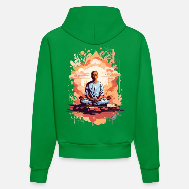 Exercice de méditation - Sweat à capuche bio ajusté fabriqué en UE - City Green