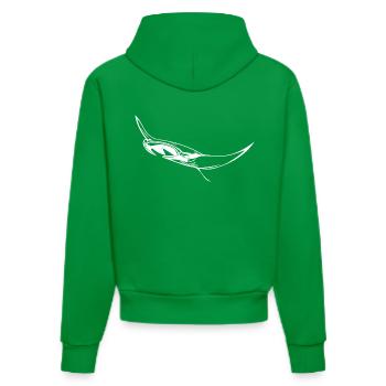 Élégantes raies manta flottantes - Sweat à capuche bio ajusté fabriqué en UE - City Green - Dos