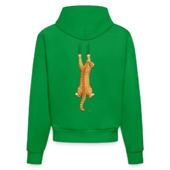 Cat Lovers - Organic Fitted Hoodie Made in EU - City Green - Back