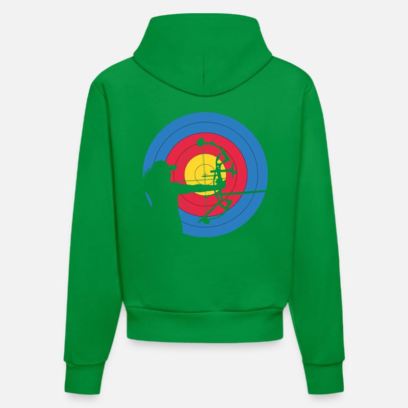 ArcLab Archer Woman Compound Target - Sweat à capuche bio ajusté fabriqué en UE - City Green