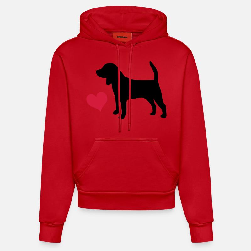 Beagle - Sweat à capuche bio ajusté fabriqué en UE - rouge