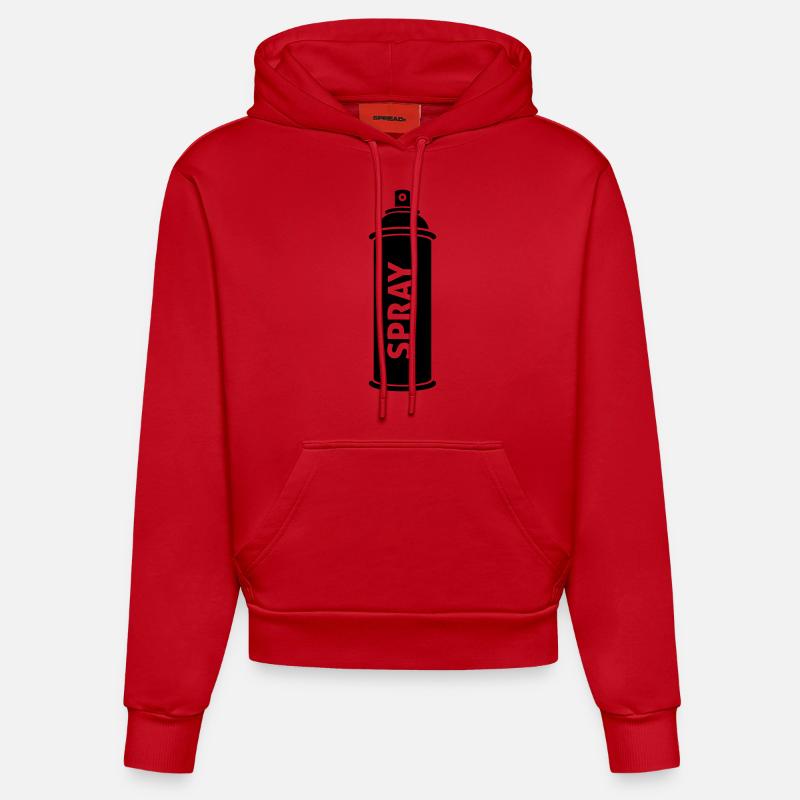 graffiti - Sweat à capuche bio ajusté fabriqué en UE - rouge