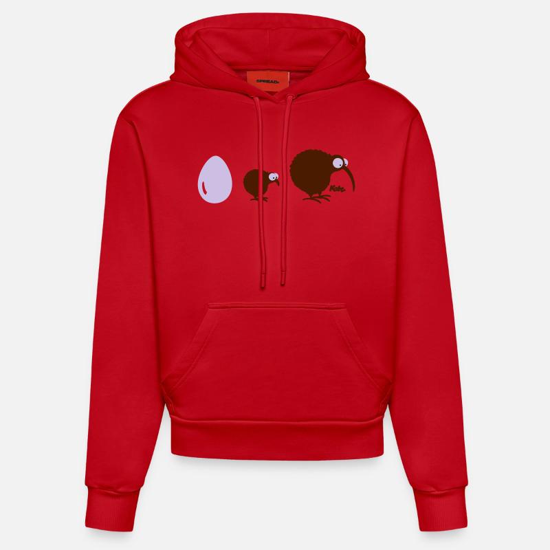 Kiwilution (c) - Sweat à capuche bio ajusté fabriqué en UE - rouge