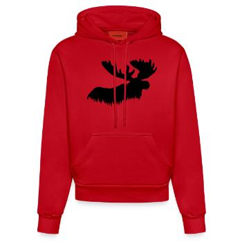 élan - Sweat à capuche bio ajusté fabriqué en UE - rouge - Devant