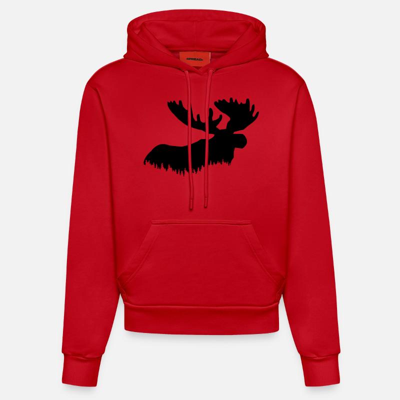 élan - Sweat à capuche bio ajusté fabriqué en UE - rouge