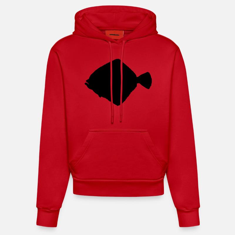 turbot - Sweat à capuche bio ajusté fabriqué en UE - rouge