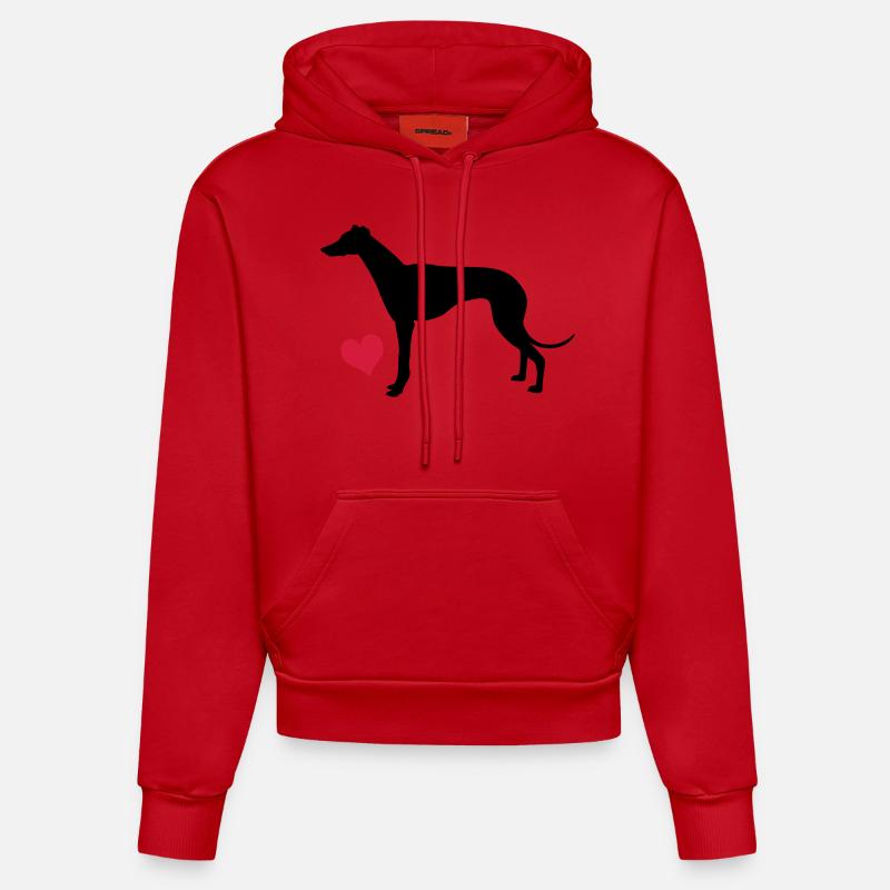 Levrette - Sweat à capuche bio ajusté fabriqué en UE - rouge