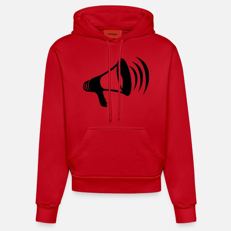 Megaphon - Organic Fitted Hoodie Made in EU - Rot